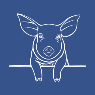 Pig Drawing - cute farm animal design T-Shirt