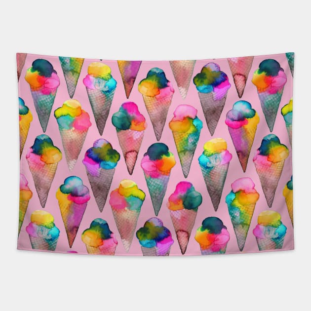 Ice Creams Pink Tapestry by ninoladesign