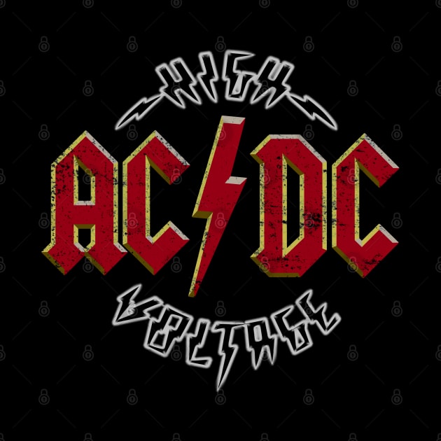 ACDC High Voltage Vintage Neon Style by Mr.FansArt