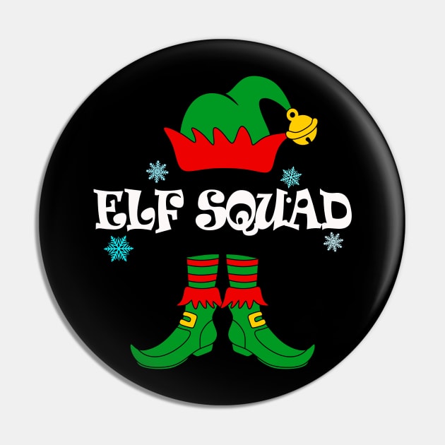 Elf Squad Funny Christmas Holiday Gift T Shirt Pin by Curryart