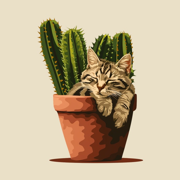 cactus and cat by boxermaniac