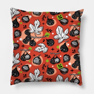 Minimalistic Figs And Red Decor Pillow