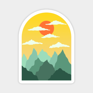 Minimalist Abstract Nature Art #25 Window Looking on to Warm Mountains and Sun Magnet