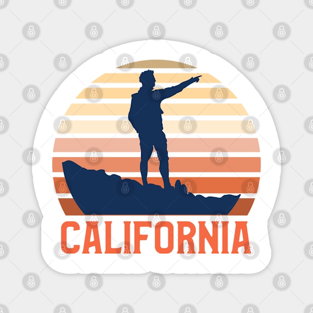 California Sunset, Orange and Blue Sun, Gift for sunset lovers T-shirt, Camping, Camper Magnet by AbsurdStore