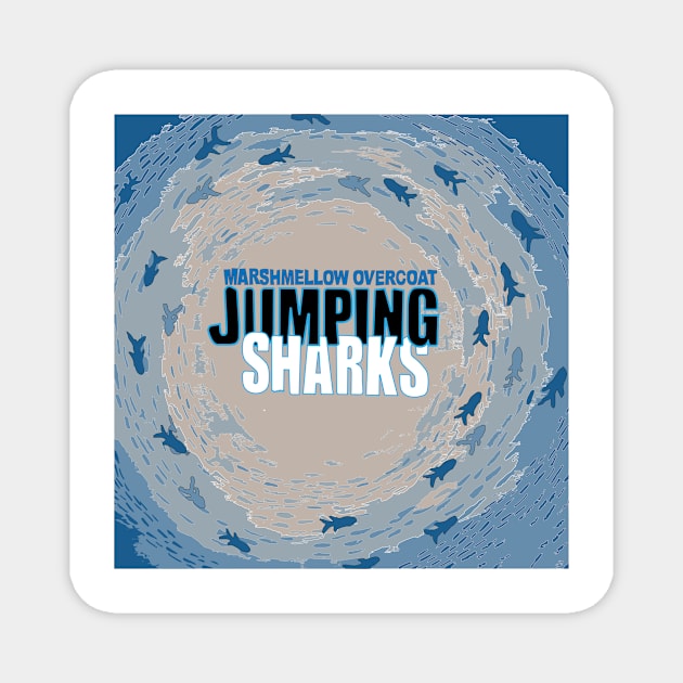 Jumping Sharks Magnet by Marshmellow Overcoat Store