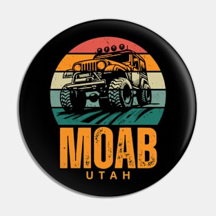 Moab Utah Jeep Vintage Sunset Pin