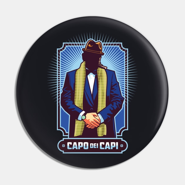 Character Metaphor- Mafia Mobster Capo dei Capi Pin by Vector-Artist