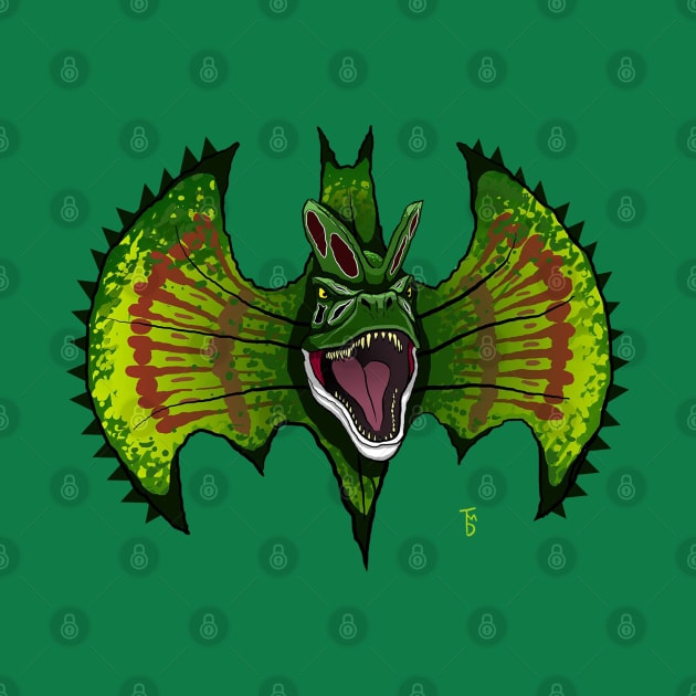 Spitting dinosaur bat symbol by tduffyworld