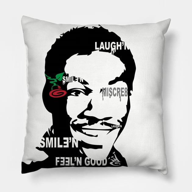 EDDDDIE a tribute to laughter Pillow by MISCRE8 MERCH