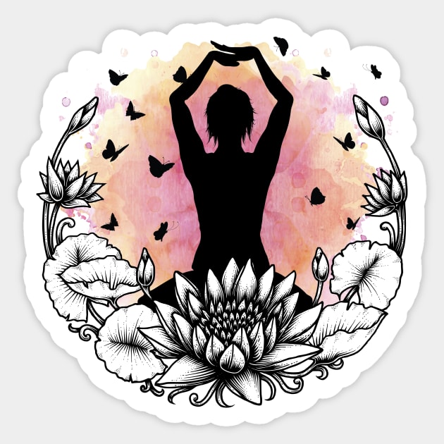 Yoga metamorphosis  Sticker for Sale by ART-SUNRISE