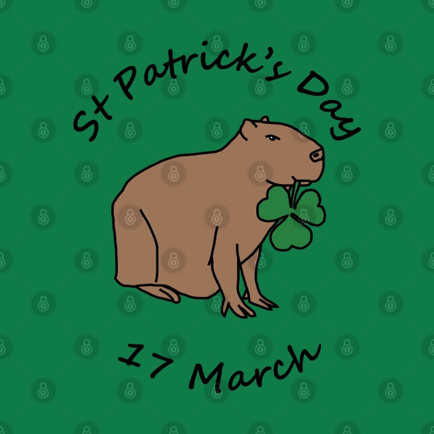 St Patricks Day 17 March Capybara Shamrock by ellenhenryart
