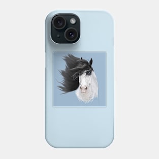 Black Pinto with Flying Mane Phone Case