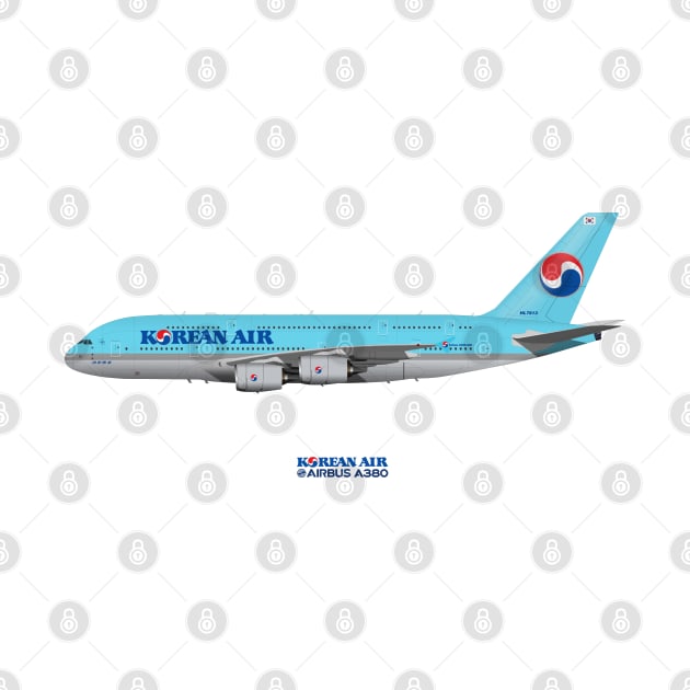 Illustration of Korean Air Airbus A380 by SteveHClark