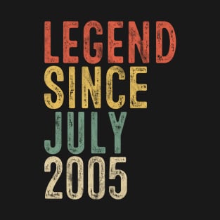 Legend Since July 2005 15th Birthday Gift 15 Year Old T-Shirt