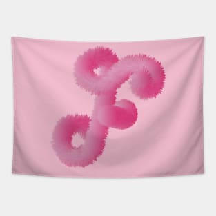 F Pink Animal Initials Tapestry