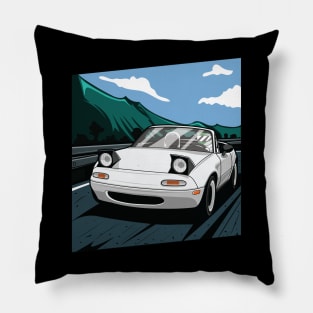 White  miata na rolling Pillow