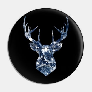 Blue Christmas Stag Pin