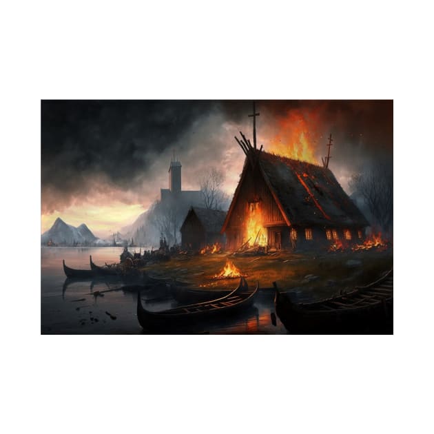 Viking War painting by faewildlingart