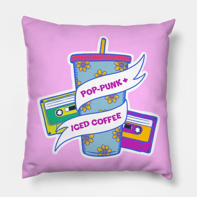 Pop-Punk and Iced Coffee (2023) Pillow by cecececececelia