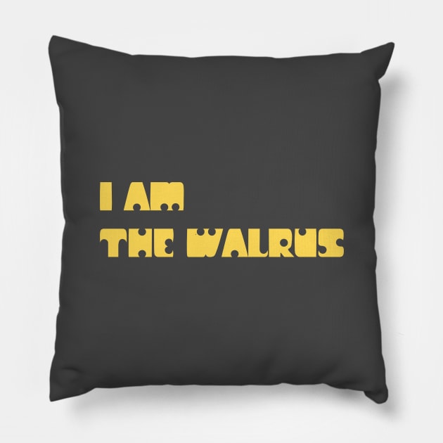 I Am The Walrus, mustard Pillow by Perezzzoso