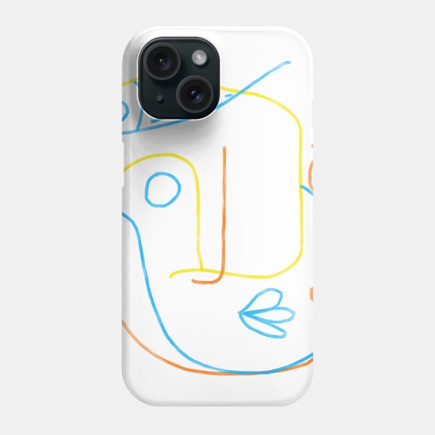 Fish bird face picasso Phone Case by Angel Rivas