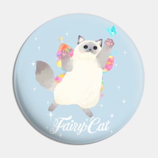 Fairy Cat Catching Butterfly (ragdoll cat with white text) Pin