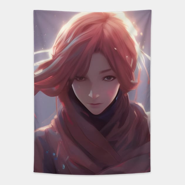 Beaux Animes Art Japanese Girl Illustration Design Tapestry by Beauxanimes