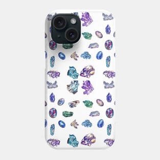 Crystals 1 - Gemstones Watercolor Pastel White Phone Case