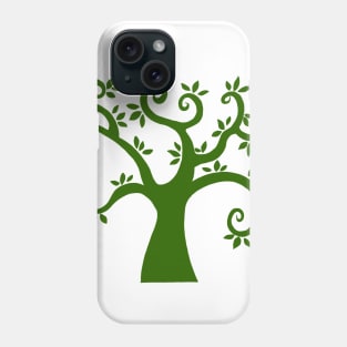 Green abstract tree grapic Phone Case