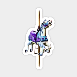 Carousel Horse Dressed in Lavender and Blue Magnet