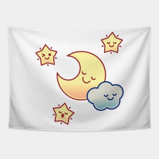 Sleepover (Moon, Stars, and Cloud) Tapestry