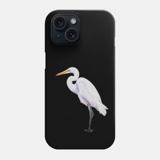 Great White Egret Painting (no background) Phone Case