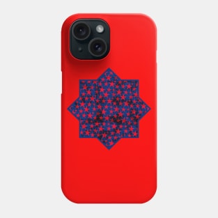 Red stars on blue grunge Phone Case