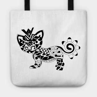 the wild king ecopop tiger in mandala zentangle aztec wallpaper Tote