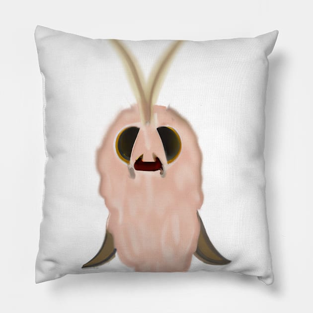 Cute Moth Drawing Pillow by Play Zoo