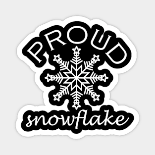 Proud Snowflake in White Magnet