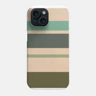 A lovely harmonization of Camo Green, Beige, Grey/Green, Greyish Teal and Ebony stripes. Phone Case