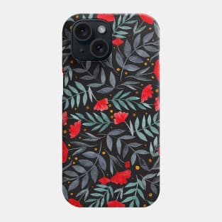 Magical garden - red, gray, black Phone Case