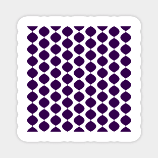 Mid Century Modern Retro 60s Waves Pattern  (Violet Darker) Magnet