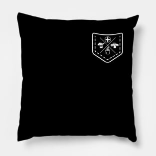 Essential pocket logo - white Pillow