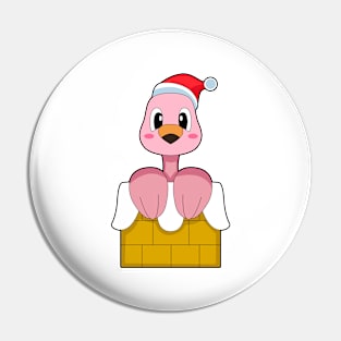 Flamingo Christmas Stone wall Pin