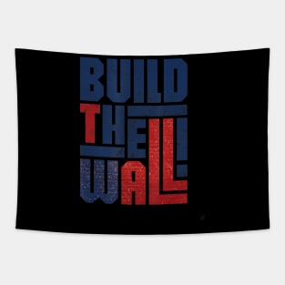 American Flag Build The Wall Donald Trump Tapestry