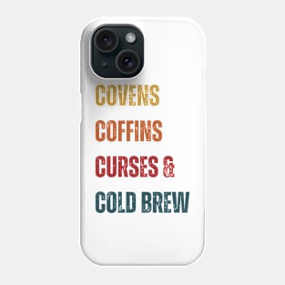 Comfort Colors Retro Halloween Gift Idea, Spooky Season, Vintage Halloween Tee, Retro Fall Gift, Witch Graphic Tees, Coven Coffins Coffee Phone Case