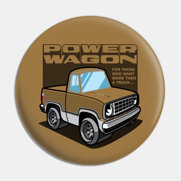 Medium Gold - Power Wagon (White Base) Pin by jepegdesign