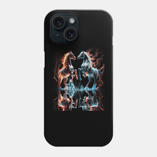 Fire and Ice Horses Fight Phone Case