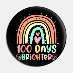 100 Days Rainbow Happy 100Th Day Of School Teacher Pin