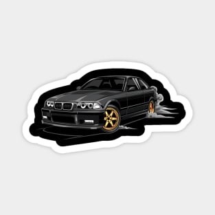 M3 E36 Car Illustration Black Magnet