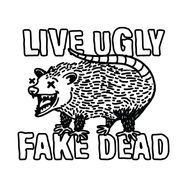 Live Ugly Fake Dead Opossum by stayfrostybro