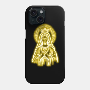 Gold Neon Blessed Virgin Mary Phone Case