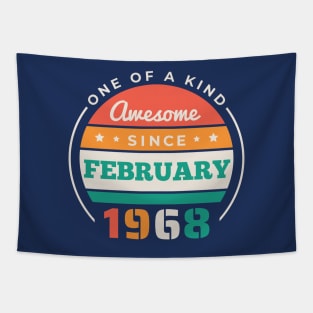 Retro Awesome Since February 1968 Birthday Vintage Bday 1968 Tapestry